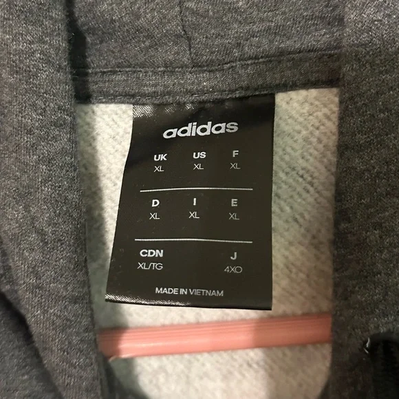 Mens Adidas Size X-Large Gray Pullover Hoodie Sweatshirt - Picture 3 of 4